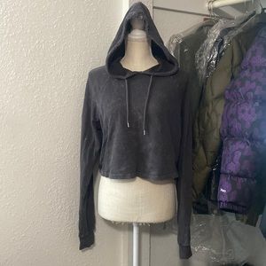 F21 Acid Wash Cropped Hoodie